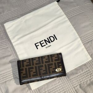 Fendi Brown and Black Wallet
